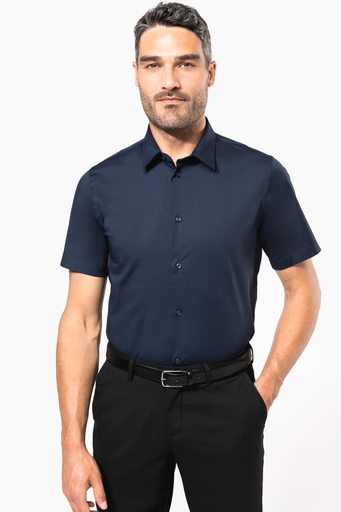 Short Sleeve Stretch Cotton Shirt