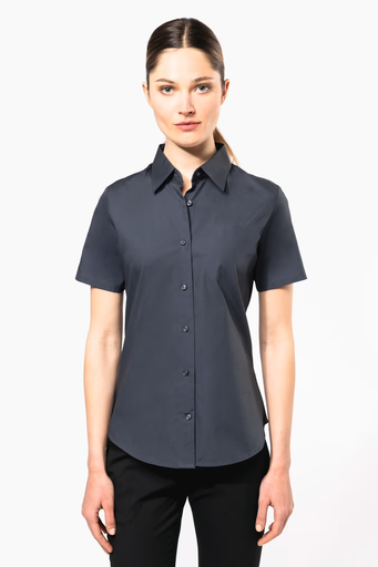 Short Sleeve Stretch Cotton Ladies Shirt 