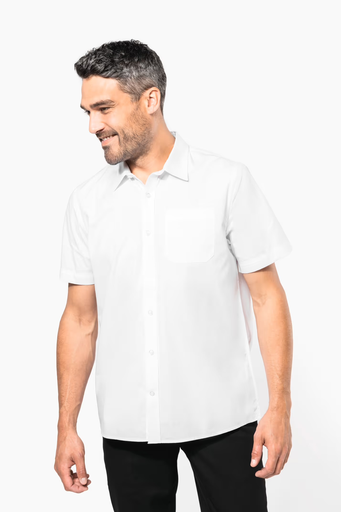 Short Sleeve Popelin Men Shirt 